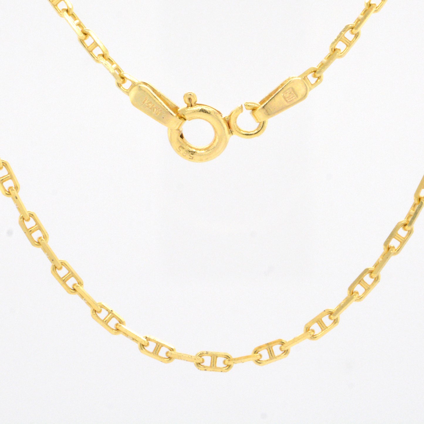 14K Yellow Gold Alternating Anchor Chain