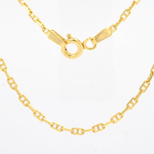 14K Yellow Gold Alternating Anchor Chain