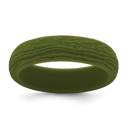 Silicone Green Wood Grain Pattern Band