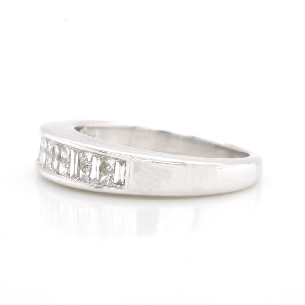 14K White Gold Channel Set Diamond Band