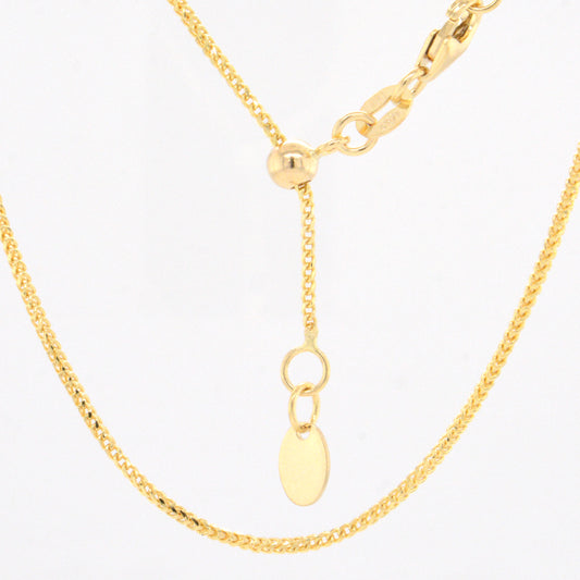 14K Yellow Gold Diamond Cut Franco Adjustable Chain