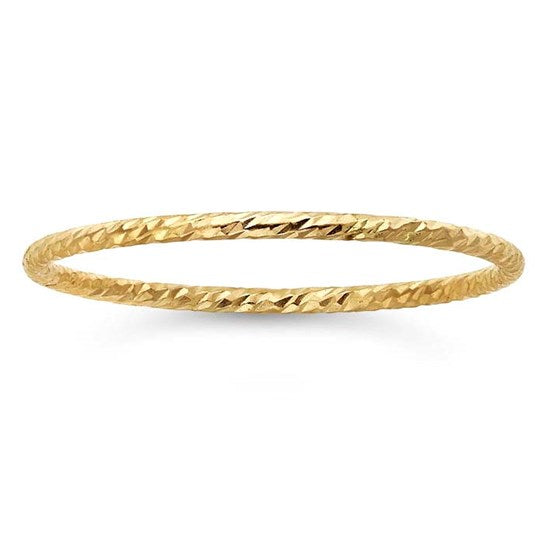 14K Yellow Gold Sparkle Wire Stackable Ring