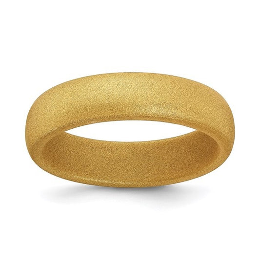 Silicone Gold Metallic 5.7mm Domed Band Size 5