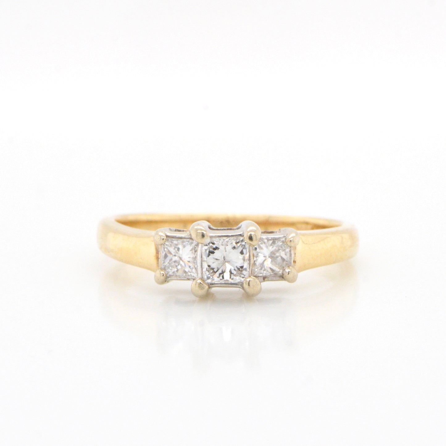 14K Yellow Gold 3-Stone Diamond Ring