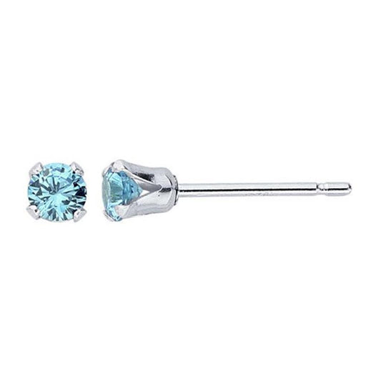 Sterling Silver Earring with Blue Cubic Zirconia