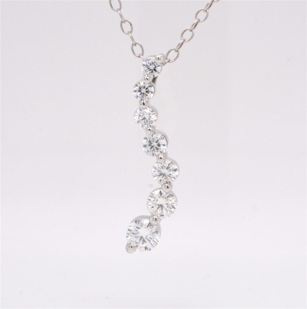 14K White Gold Infinity Diamond Pendant