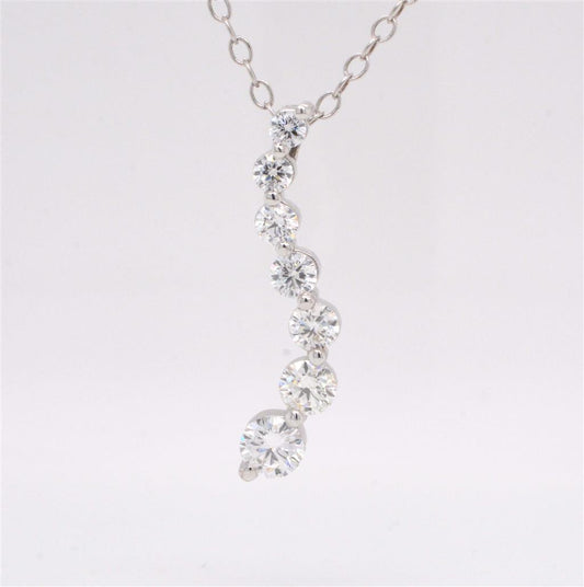 14K White Gold Infinity Diamond Pendant