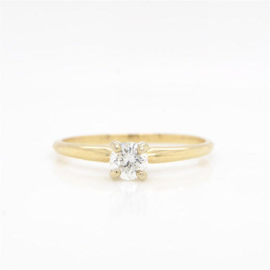 14K Yellow Gold Round Diamond Ring