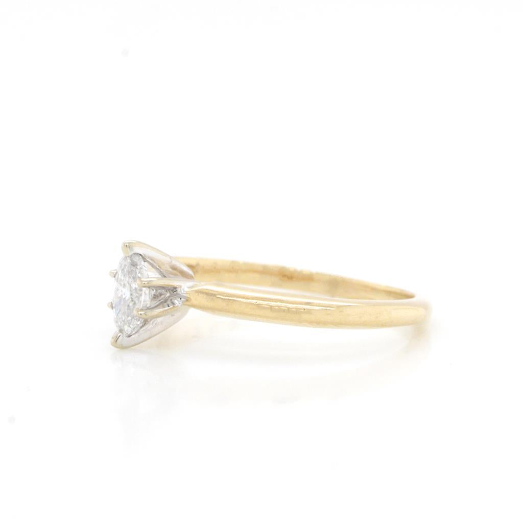14K Yellow Gold Marquise Diamond Ring