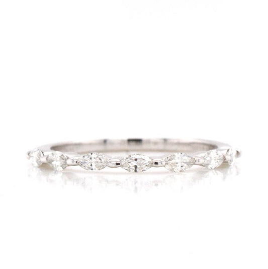 14K White Gold Diamond Marquise Band