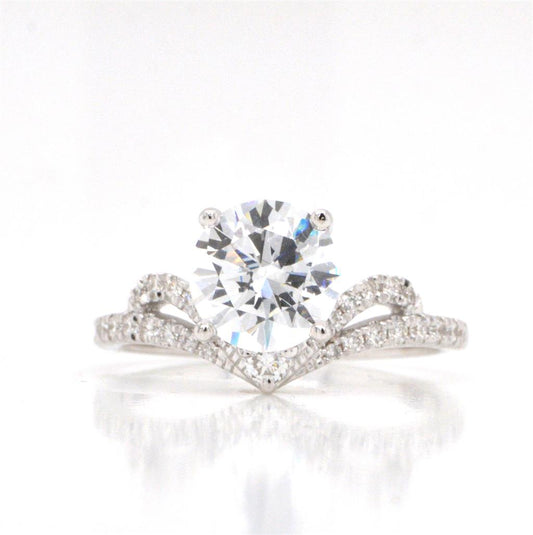 14K White Gold Diamond Engagement Ring