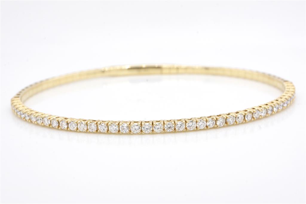 14K Yellow Gold Diamond Flexi Bangle Bracelet