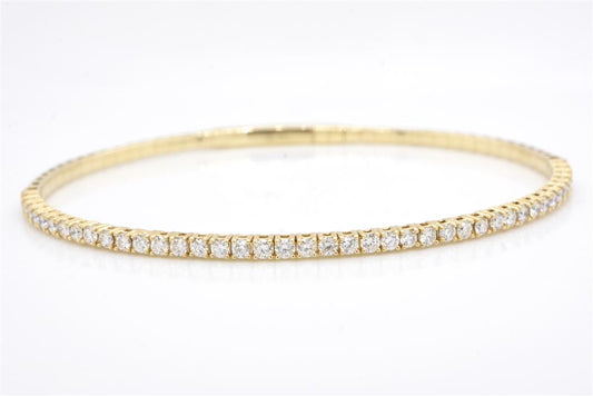 14 Karat Yellow Gold Diamond Flexi Bangle Bracelet