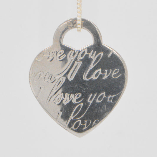 Sterling Silver "I Love You" Heart Pendant