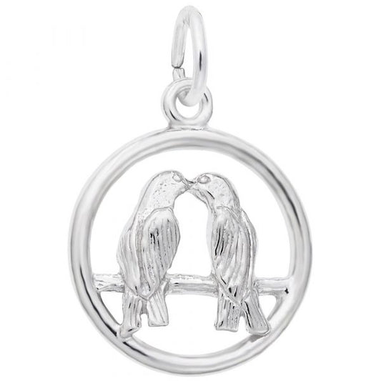 Sterling Silver 'Love Birds' Charm, by Rembrandt