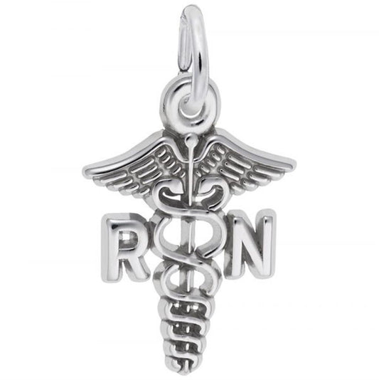 RN Caduceus Sterling Silver Charm