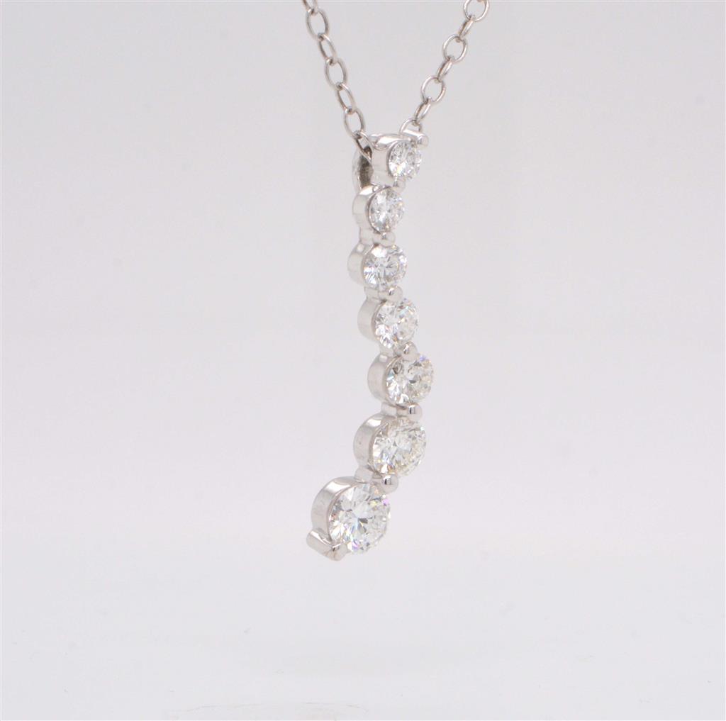 14K White Gold Infinity Diamond Pendant