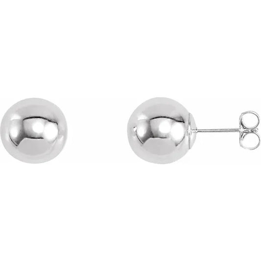 Sterling Silver Bright Finish Ball Earrings